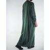 Gandoura marocaine Jawhara - Vert bouteille / Broderie ton sur ton