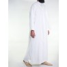 Djellaba marocaine en mousseline - Blanc cassé