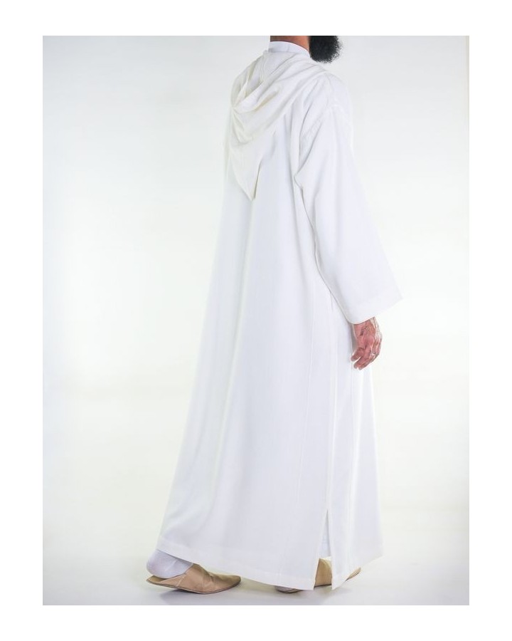 Djellaba marocaine en mousseline - Blanc cassé