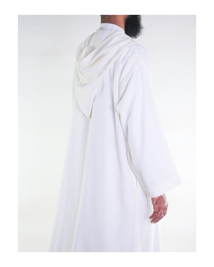 Djellaba marocaine en mousseline - Blanc cassé