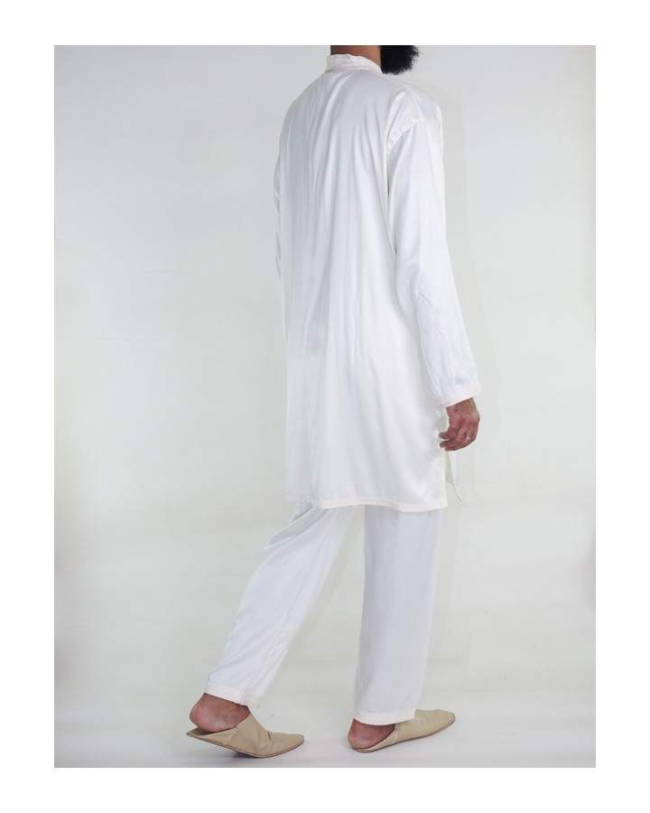 Jabador homme 2 Pièces - Blanc cassé et broderie crème