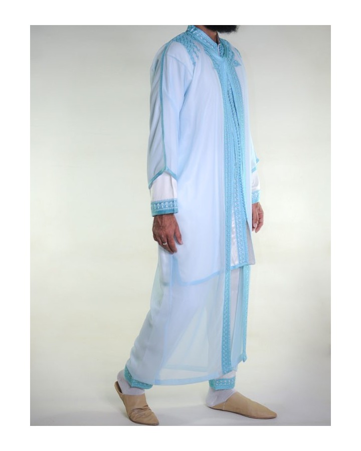 Jabador homme 3 Pièces - Blanc cassé et Bleu cyan