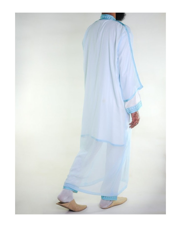 Jabador homme 3 Pièces - Blanc cassé et Bleu cyan