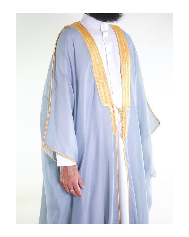Bisht saoudien gris clair