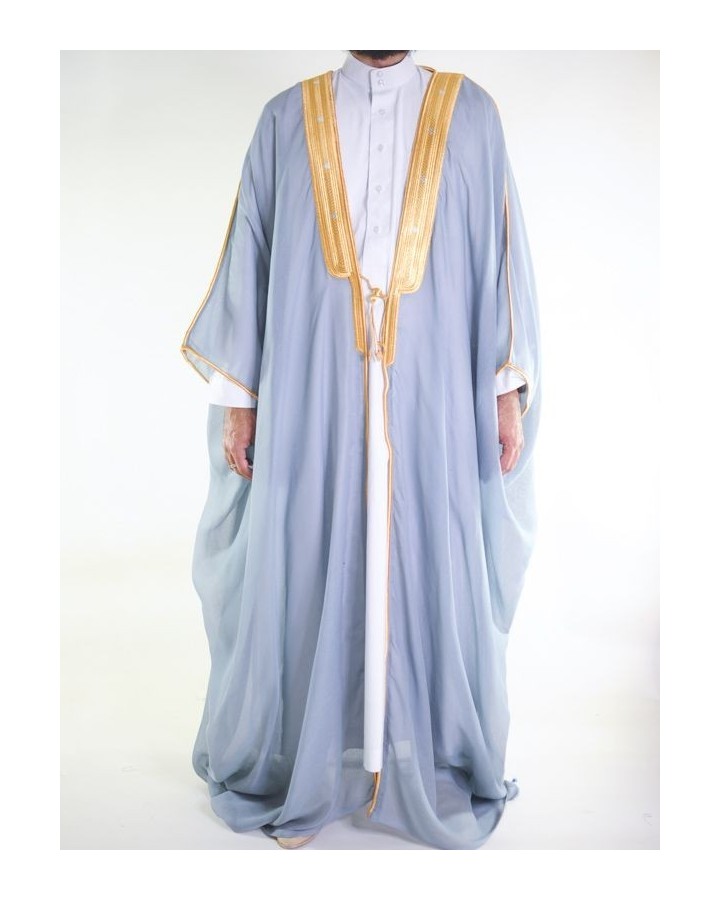 Bisht saoudien gris clair