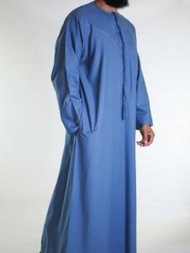 Qamis Emirati bleu jean -...