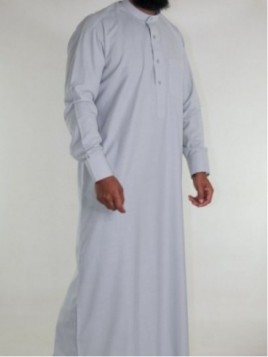 Lino saudí Qamis - gris claro