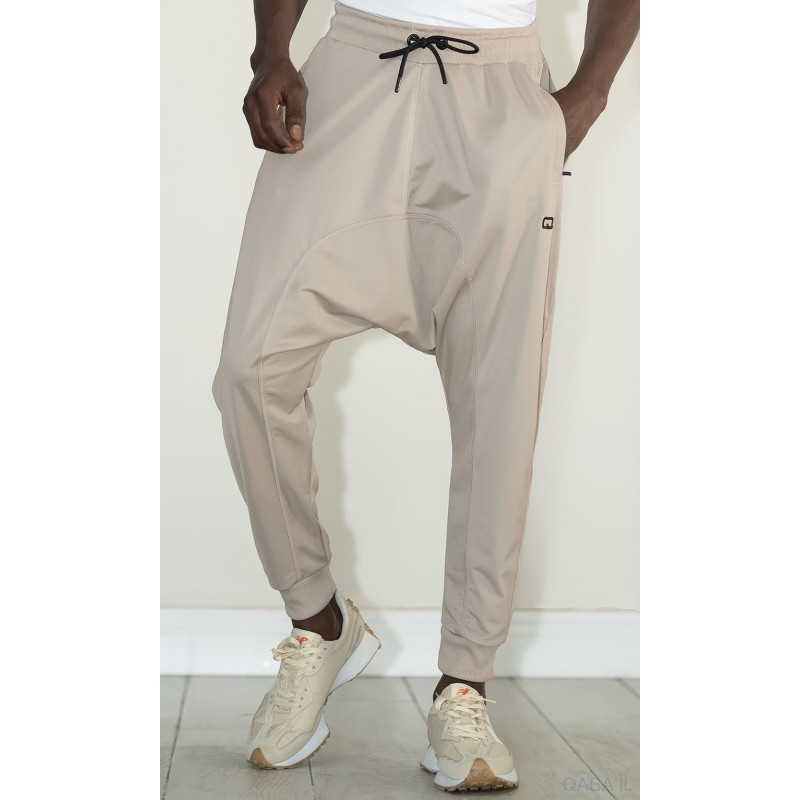 Sarouel Jogging Léger Beige - Qabail