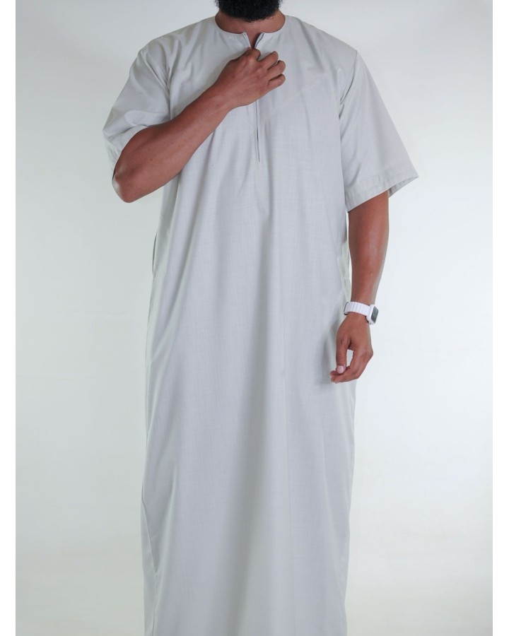 Lino emiratino Qamis a maniche corte verde acqua chiaro