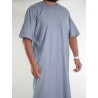 Emirati linen Qamis short sleeves dark grey
