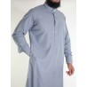 Qamis saoudien en lin - gris foncé