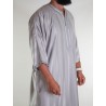 Gandoura Jawhara marocchino - Grigio Taupe / Ricamo tono su tono