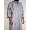 Gandoura Jawhara marocchino - Grigio Taupe / Ricamo tono su tono
