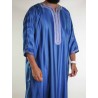 Marokkanische Gandoura Marineblau / Weiße Stickerei