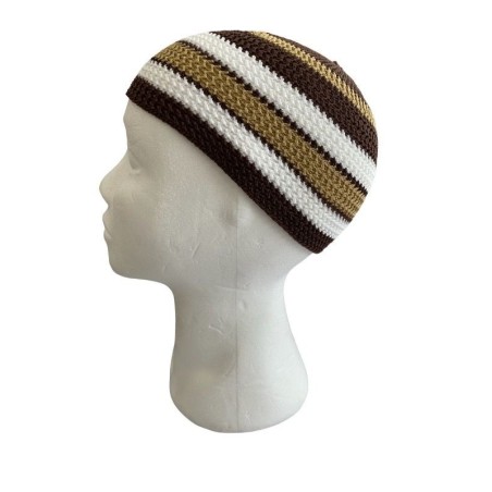 Berretto beige marrone ref2
