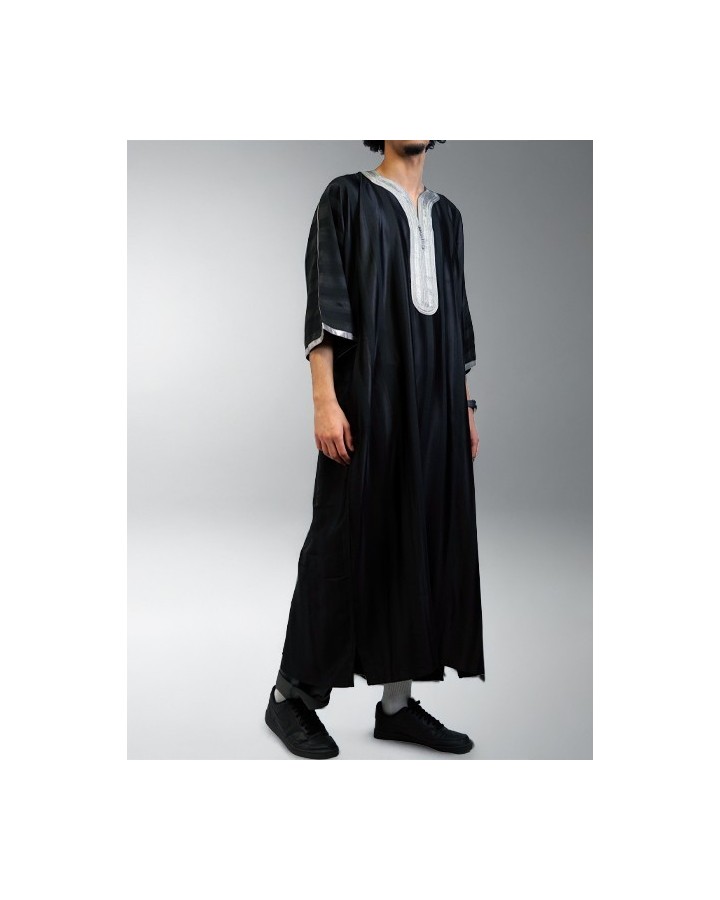 Gandoura jawhara marroquí - Negro/plata