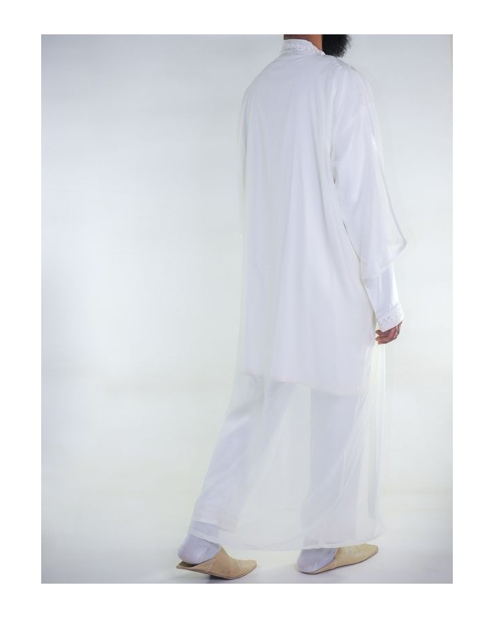 Jabador de 3 piezas para hombre - Blanco hueso y azul marino
