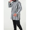 Manteau berbère en laine - gris noir