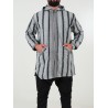 Manteau berbère en laine - gris noir