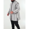 Manteau berbère en laine - marron blanc