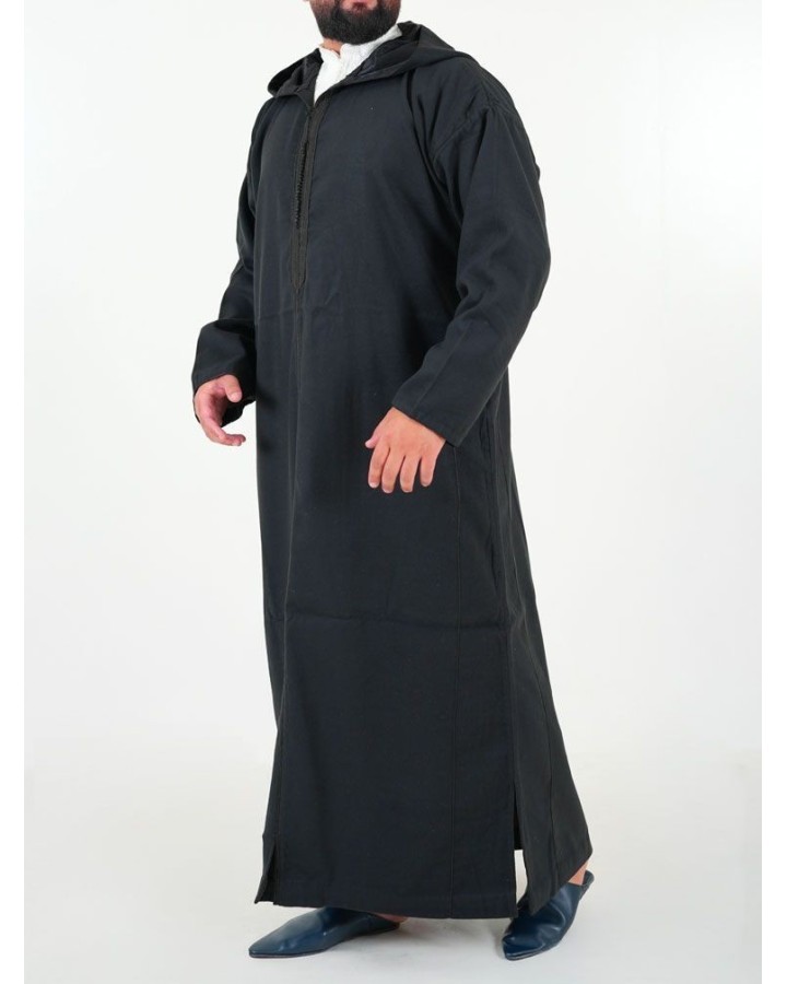 Djellaba marocaine Mlifa - noir