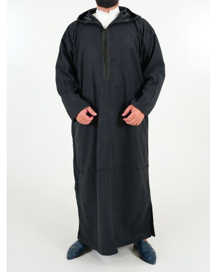 Djellaba Mlifa marroquí - negro