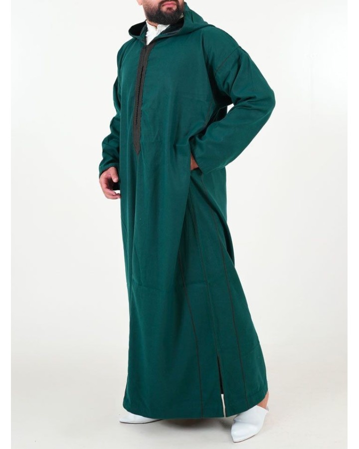 Djellaba Mlifa marocchino - verde abete