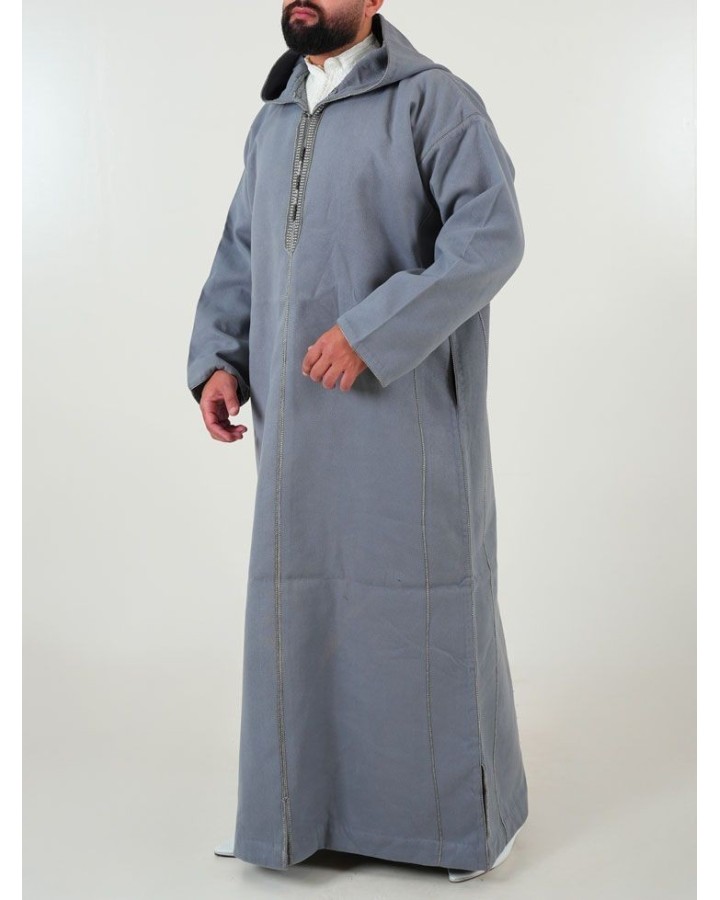 Marokkanische Djellaba aus Kaschmir - grau