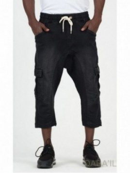 Kurze Cargo-Jeans mit...