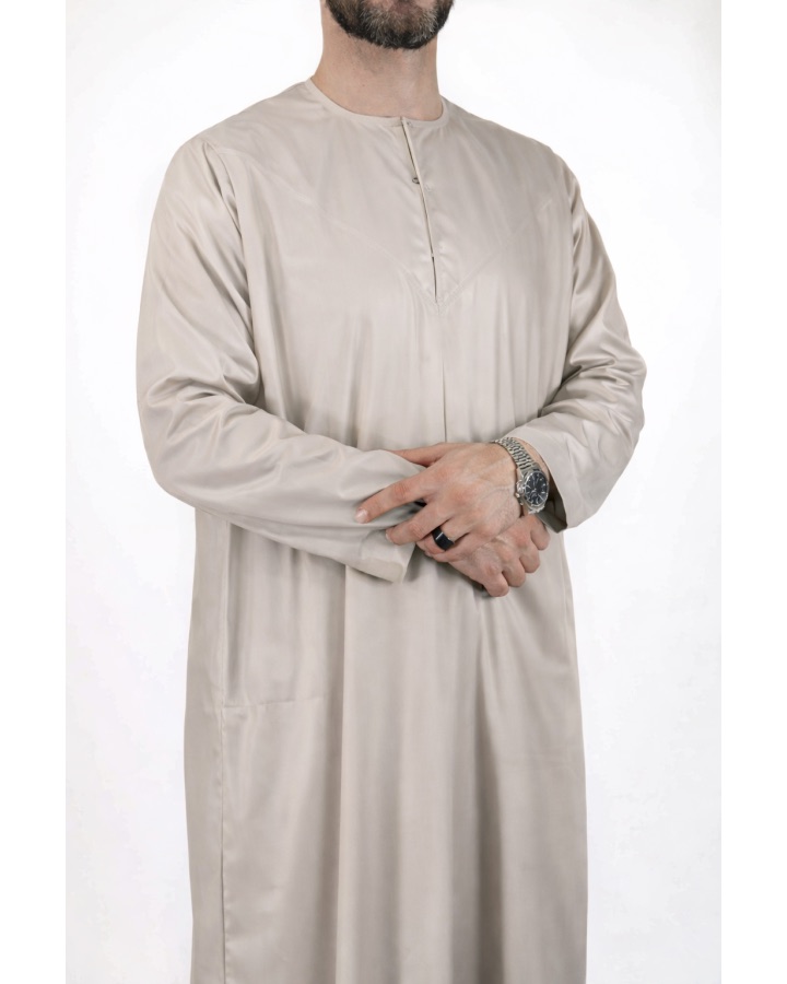Qamis emiratino beige - Satiné Precious
