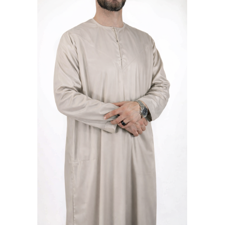 Qamis emiratino beige - Satiné Precious