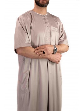 Atlas satijn beige Qamis -...