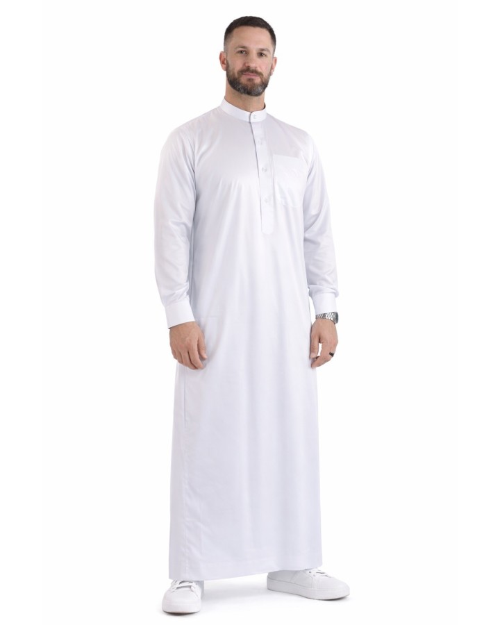 Qamis Saoudien Noir - Satiné Precious