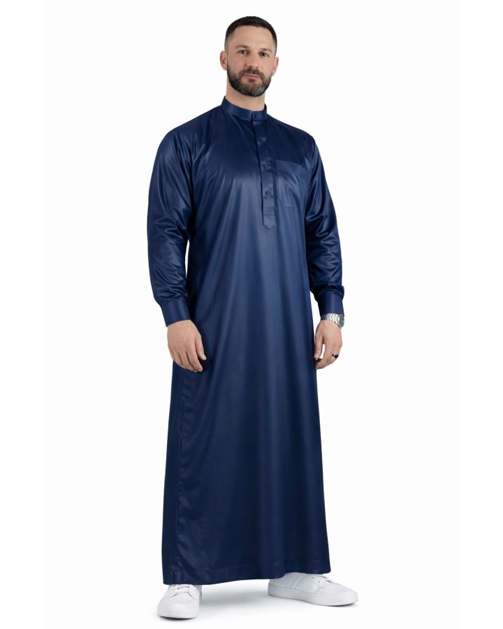 Qamis Saoudien Bleu Marine - Satiné Precious