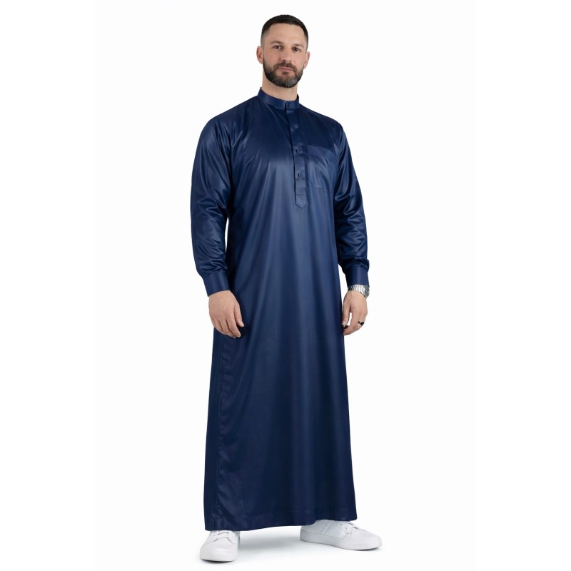 Qamis Saoudien Bleu Marine - Satiné Precious