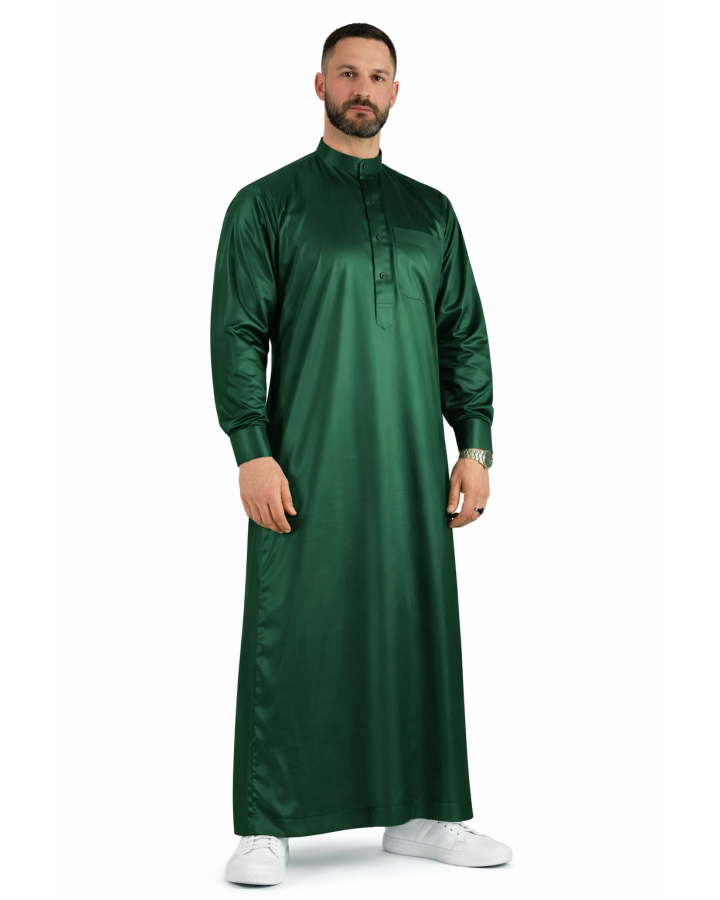 Qamis Saoudien Vert - Satiné Precious