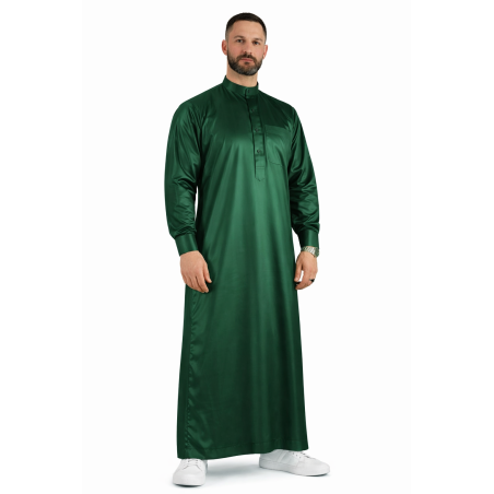 Qamis Saoudien Vert - Satiné Precious