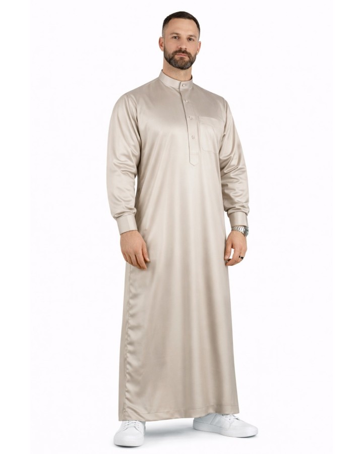 Qamis saudita verde-blu - Tessuto di raso