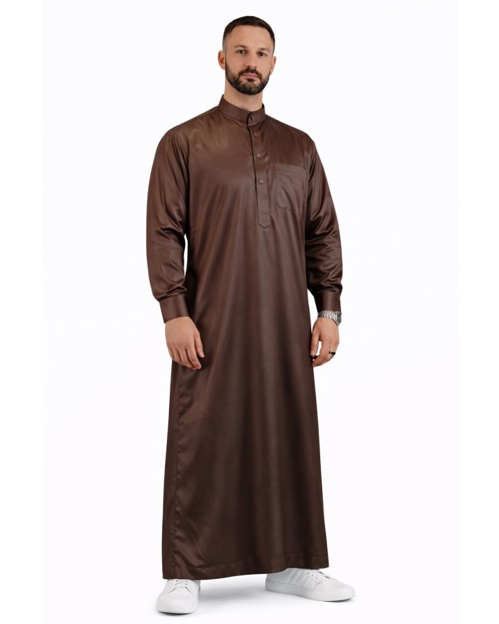 Qamis Saoudien Bordeaux - Satiné Kostbaar