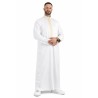 Qamis Sultan Blanc / Doré - avec brodure - Coton