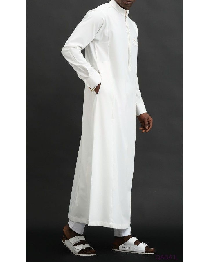 Eminence lange Qamis - Zwart met goudkleurig borduursel - Qabail