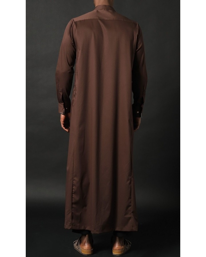 Qamis Long Eminence - Noir broderie Doré - Qabail