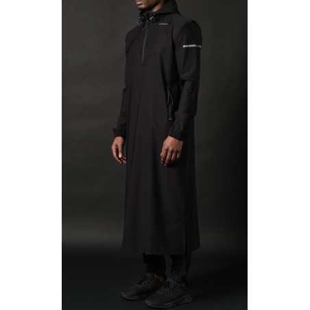 Eminence Long Qamis - Sort med guldbroderi - Qabail