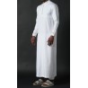 Qamis Long Eminence - Noir broderie Doré - Qabail