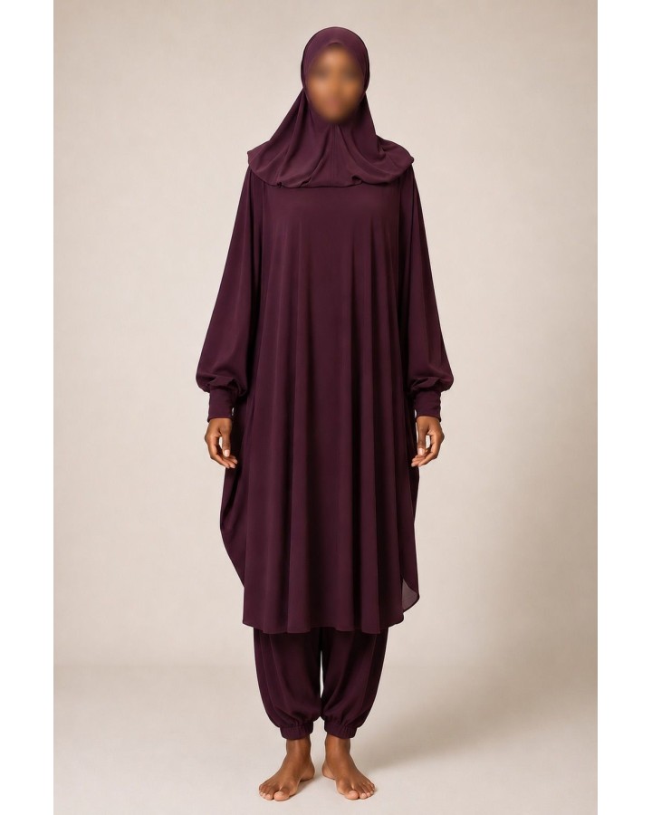 Burkini - jilbab de bain - bordeaux - 2019