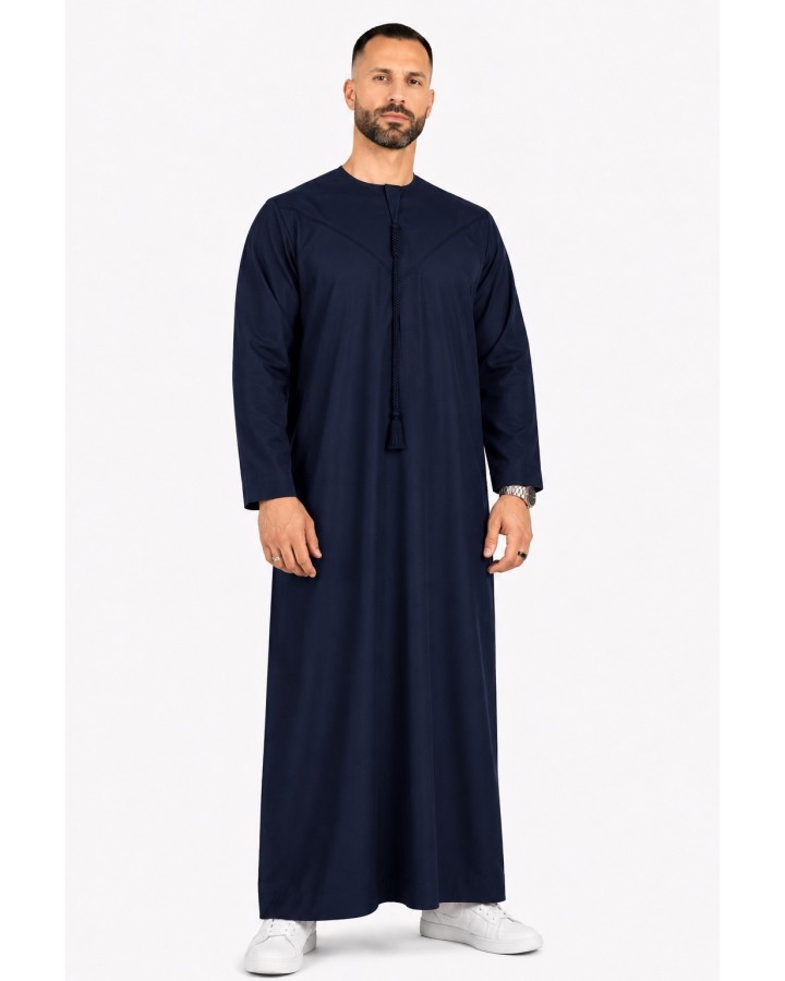 Qamis Emirati Bleu Marine - Coton