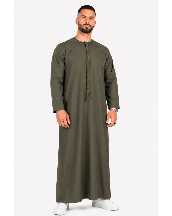 Emirati Qamis verde bottiglia - Cotone