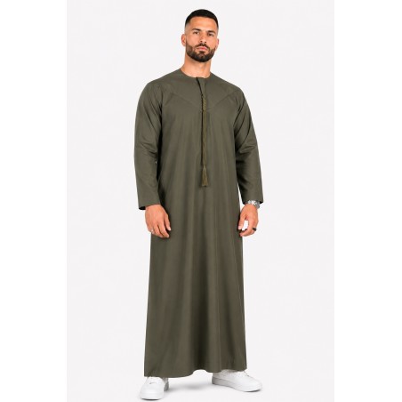 Emirati Qamis verde bottiglia - Cotone