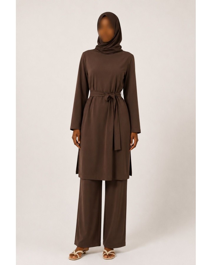 Conjunto de 3 peças Burkini S2025 - castanho