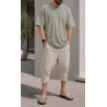Pantaloni scurți din bumbac elastic QVS010 – bej – Qabail
